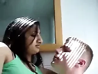 Indian Woman kissing her white boyfriend Desi NRI
