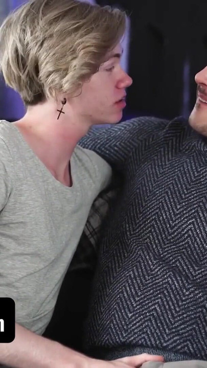 Emotional moment from "DadCreep - Cute Stepson Jordan Lake Gets His Bubble Butt Eaten And Drilled By Hot Latino Stepdad"