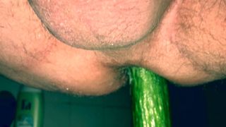 Vaseline on cucumber and deep in that ass hole! Close Up 4K