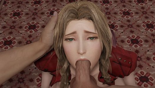 Aerith délicieuse pipe torride (belle fille blonde pipe grosse bite, final fantasy 3D porno hentai) gamingarzia