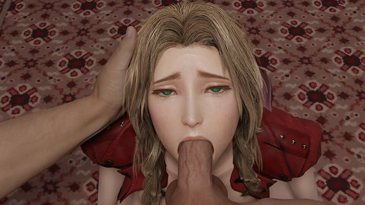 Aerith 美味的热辣口交（美丽的金发女孩口交大鸡巴，最终幻想 3D 成人色情） gamingarzia