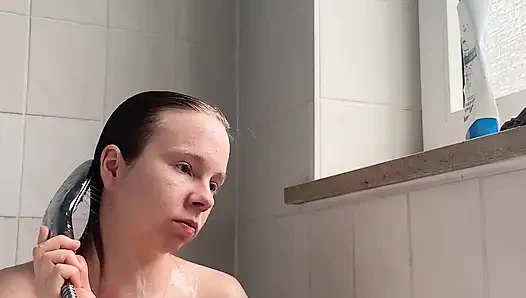Teen with Perfect Body Showers