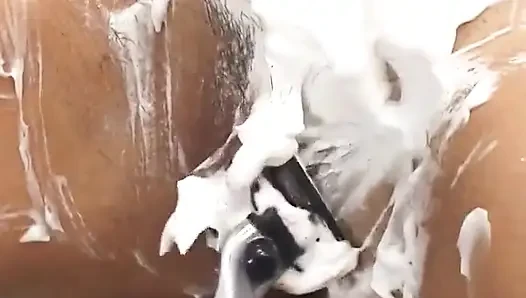 Busty granny gets her pussy shaved before having plenty orgasms during sex