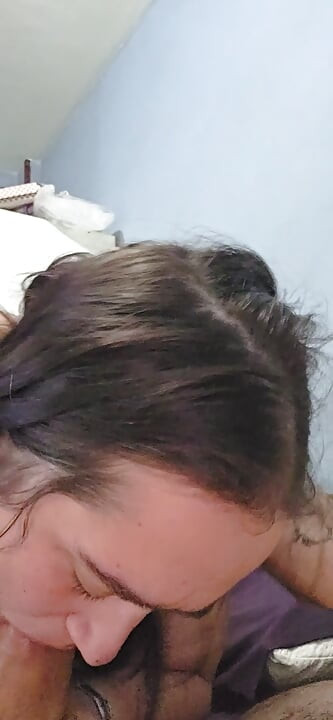 My sister-in-law gives me a blowjob and swallows the milk