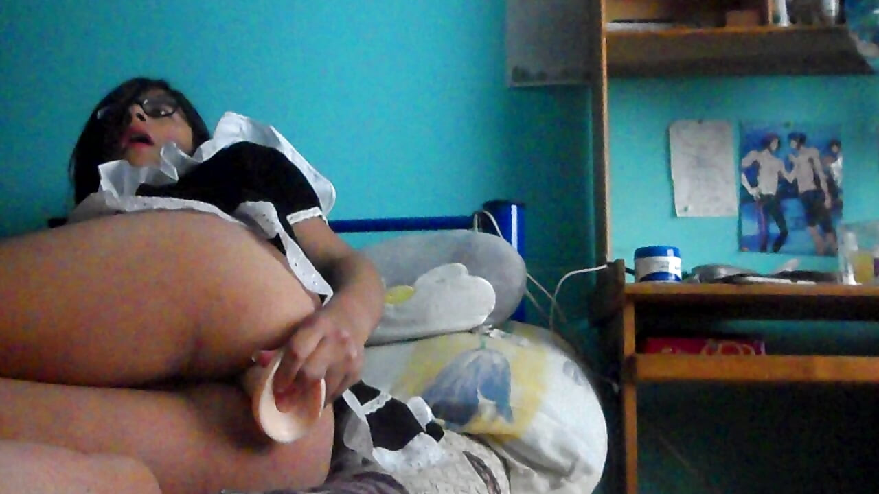 Trans teen in maid dress fuck her big ass