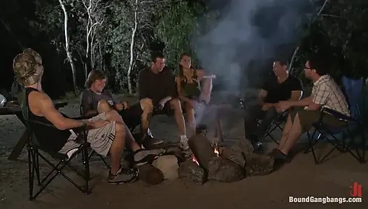 Reconnecting with Old Classmates - College Girl Gets Gangbanged!