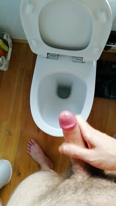 Tjock kuk onani b med tung spermasprut