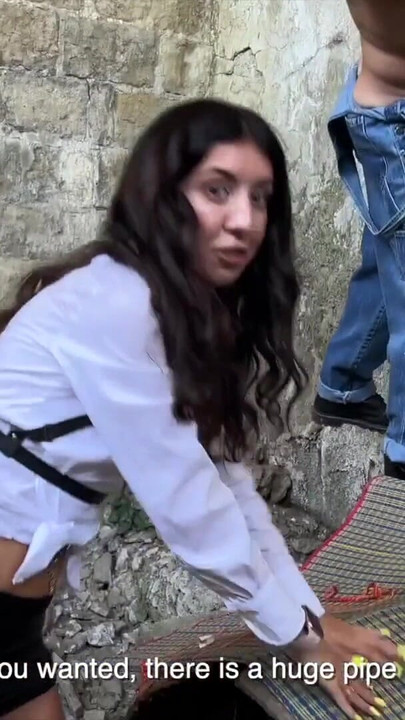 Emotional moment from "Three workers persuade a fragile inspector to fuck. Katty West + DisDiger, Falcon Al and Kit Belove"