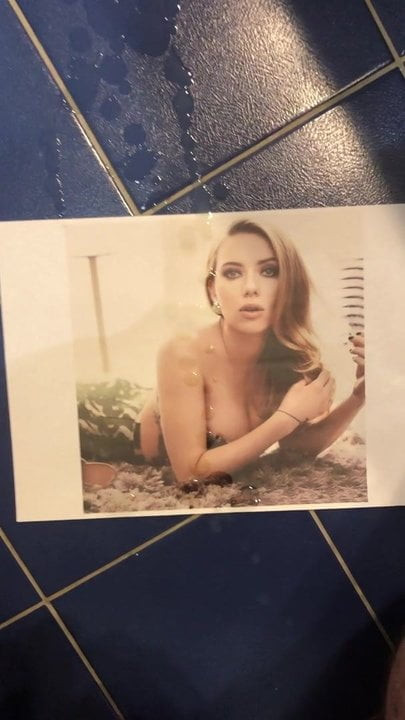 Cum tribute on Scarlett Johansson
