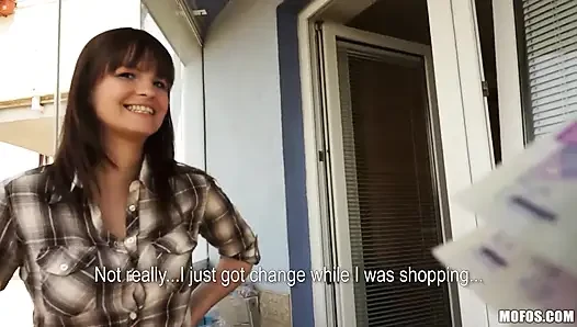 Pickups - Big Natural Rita Peach Gives Stranger a Handjob