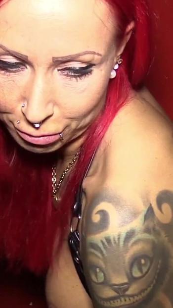 Iconic moment from "Bareback Creampie Gangbang for German Redhead Teen in Berlin"
