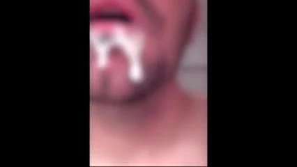 My own cum in my own mouth (with slow motion)
