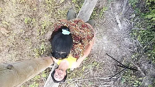 Fucking my big-assed stepmom in the woods
