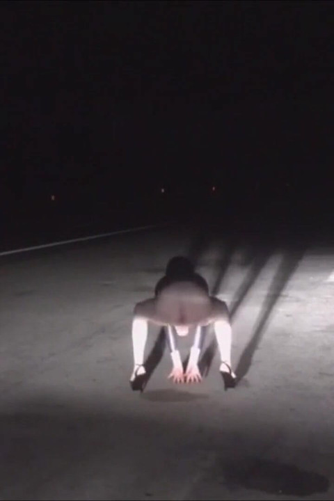 Slut Walk Fetish Dressed on the Side of the Highway Almost Naked