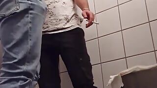 Fuck 'n Smoke at a Public Toilet
