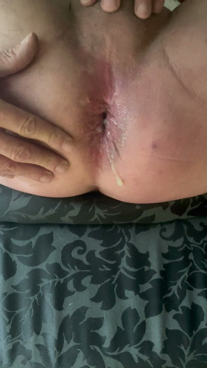 Cum unloading from my slut hole