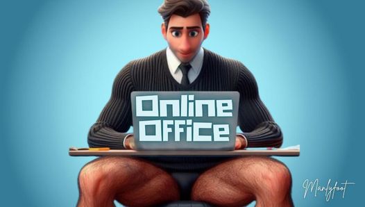Padrasto gay - o Escritório Online - pego se masturbando durante uma reunião online com meu chefe!