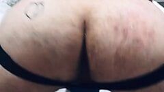 ready in doggystyle and preparing my ass to receive a good fuck and a big cock inside my hairy ass