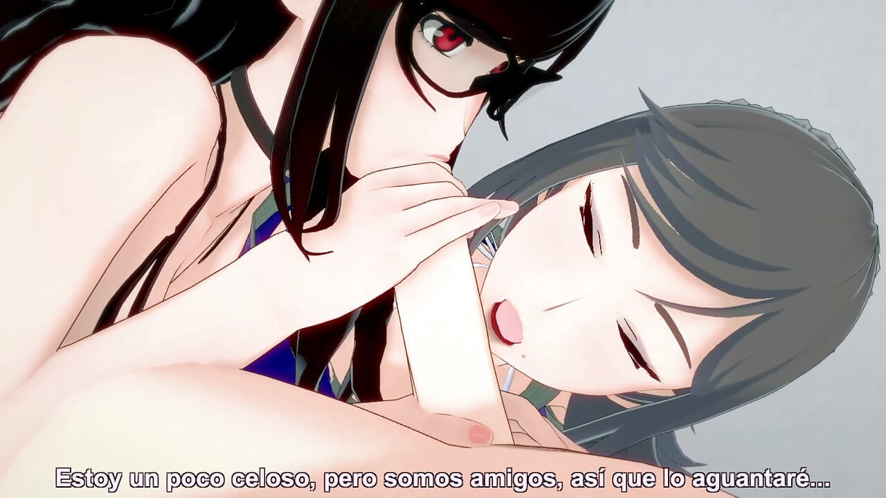 Two Milfs fucked by a guy all night - hentai