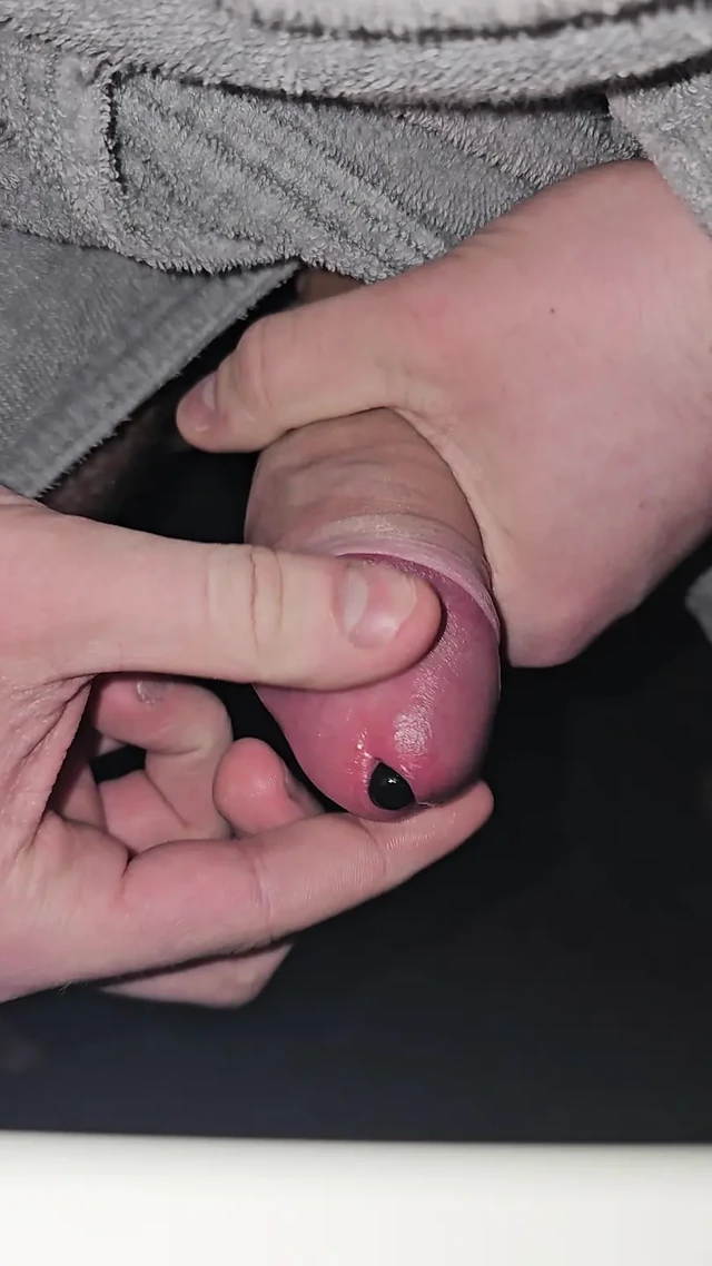 Urethral Sounding and Plug Insertion, got lost in my cock, pushed it to deep.