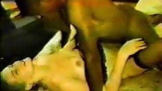 Hubby filming wife huge orgasm in vintage interracial