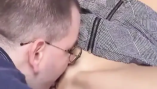 Horny bitch has her cunt licked and filled with Stepdaddy's cock