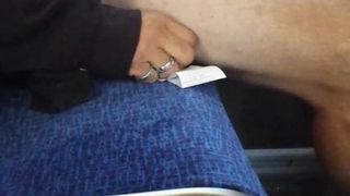 stroking on the bus
