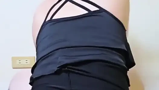 Siyah dildo anal mastürbasyon ve boşalma