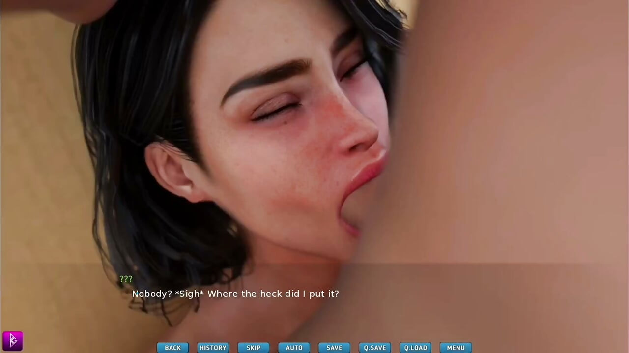 Big boobs and big ass beauty gives her crush a blowjob and gets face fucked - gameplay part 6