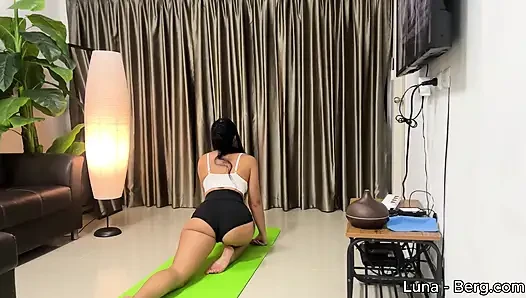 Hot Wife Does Yoga on My Cock While Husband Is Away