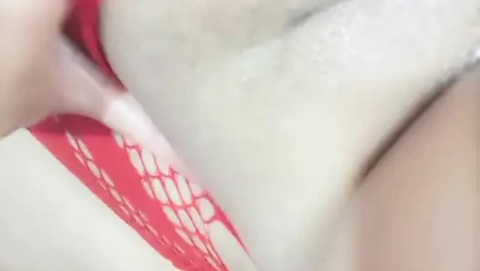 The stepsister's virgin pussy, I tease her with my huge cock and my tip