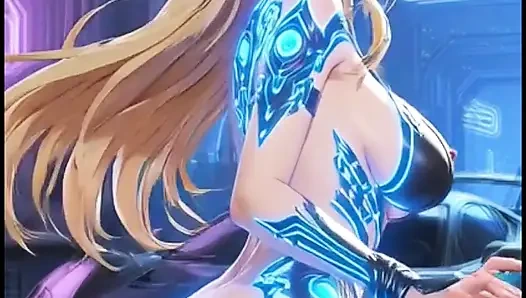 Симпатичная блондинка делает тверк в гараже (Ai анимация)