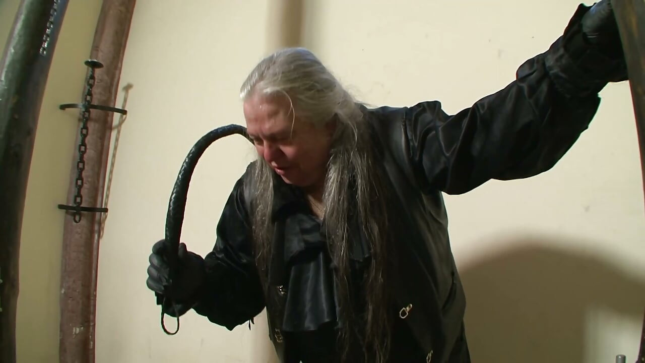 Chained Slave Tormented With Fire Play Sparks And Brutal