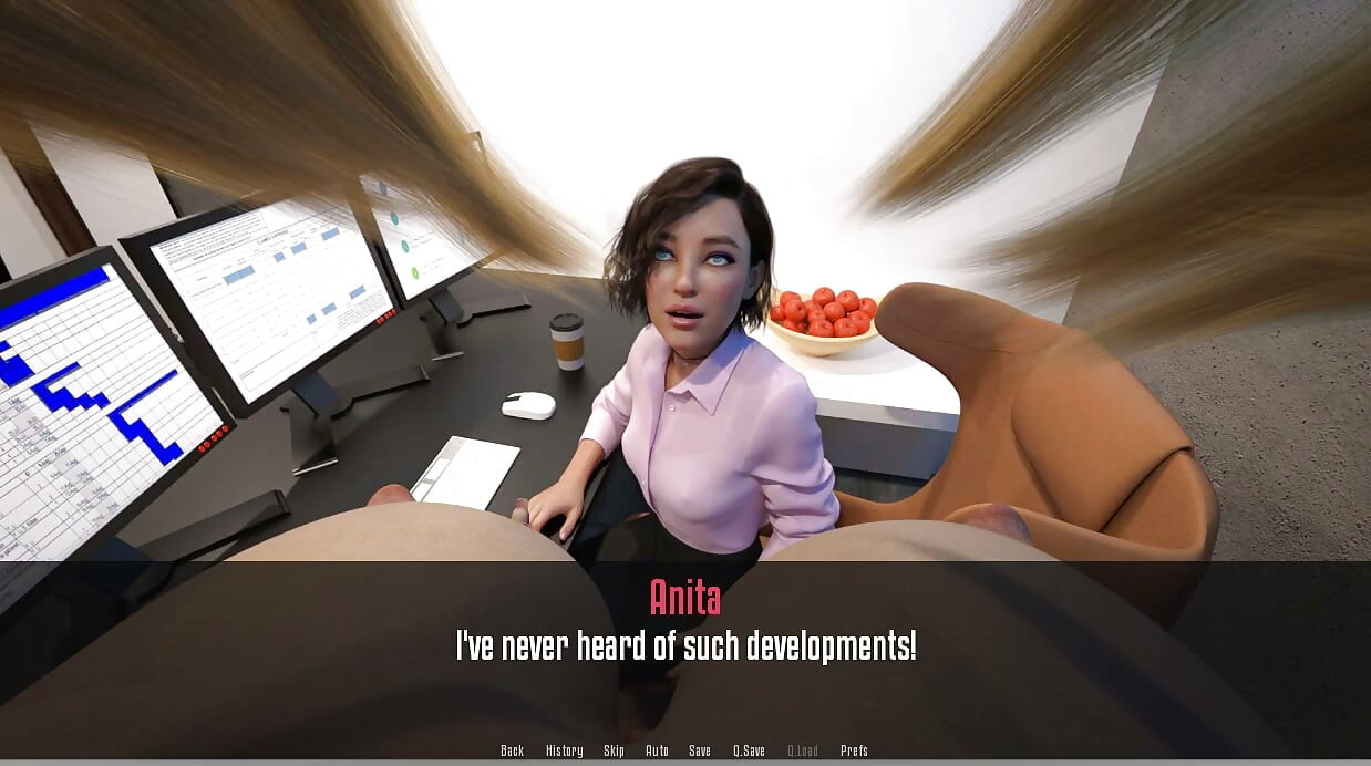 Anitas Praktikum - Gameplay - Rollenspiel - Lesben - falsche titten und arsch von Anita getestet