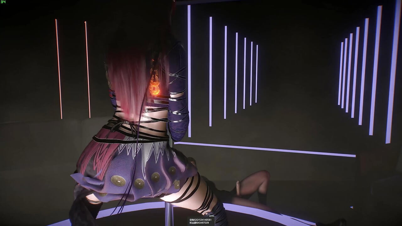 3d Dos putas cachondas stripper cosplay folladas por dos grandes pollas