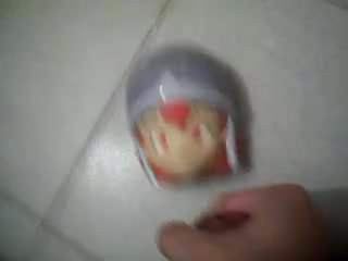 Big cumshot on Sora (Digimon) doll head