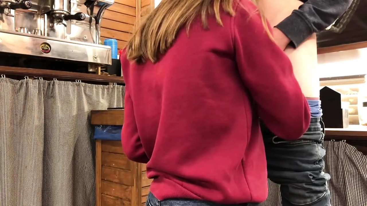 First Blowjob at Work &ndash; Sucking a Cock While Kneeling Under the Bar Counter