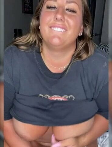Ohio BBW fucks herself with huge fake cock