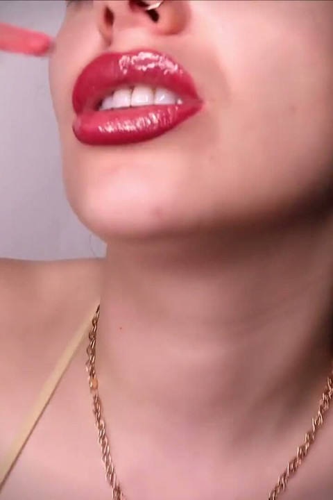 I am French kissing with you and smearing my dark glossy lipstick all over your face!