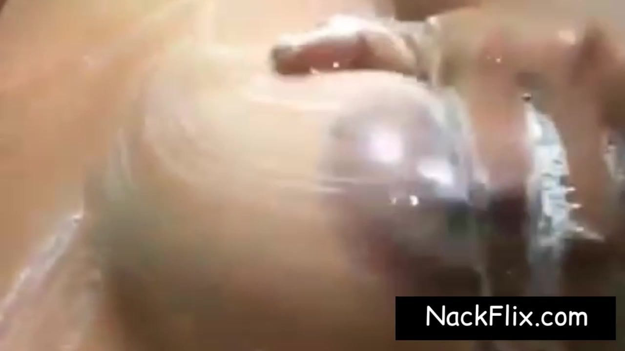 Unilag Babe Playing With Her Huge Tits In The Shower