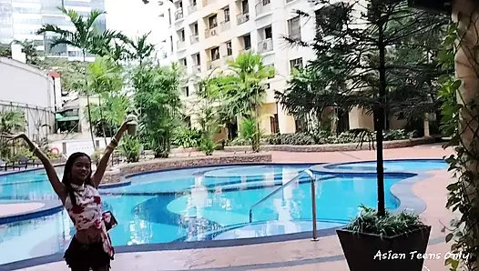 Sperm Dripping Out From Pussy After Getting Fucked on Washing Machine