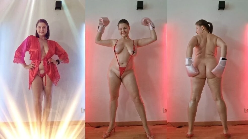 Boxing champion rollenspiel - geölter körper, Handschuhe &necken TEIL 2