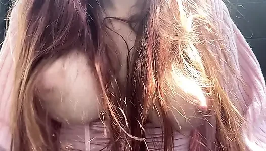 Artemisia Love making her juicy boobs bounce outdoor