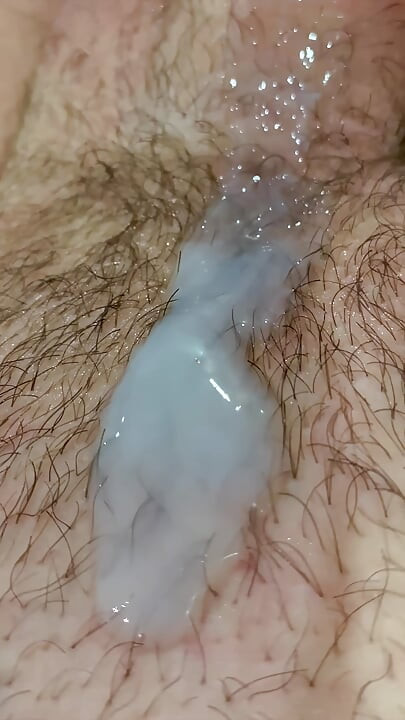 Thick Cum Oozing Out of Big Cut Dick
