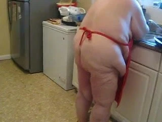in the kitchen teasing me