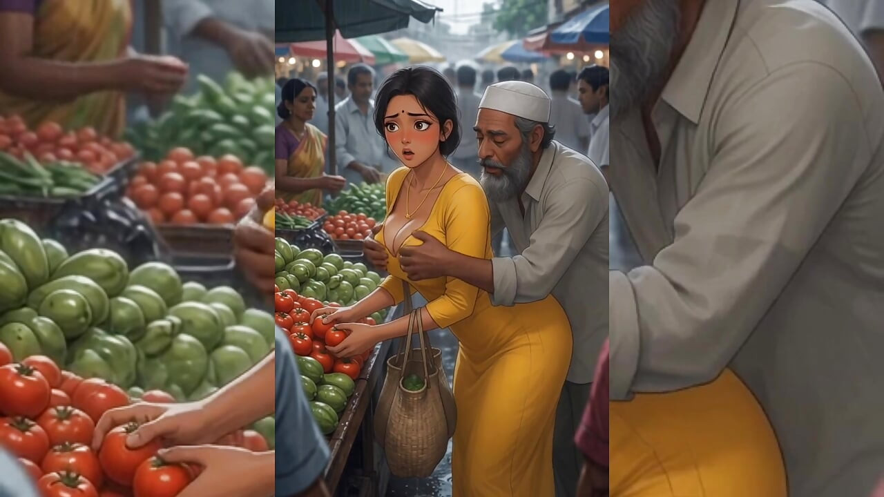 Bhabhi India dikumpulkan & dikongkek keras oleh jiran Islamnya yang menjijikkan di pasar sibuk