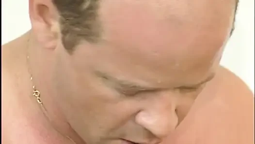 Sexy slut enjoys the feel of cum allover her pussy after a hard fuck
