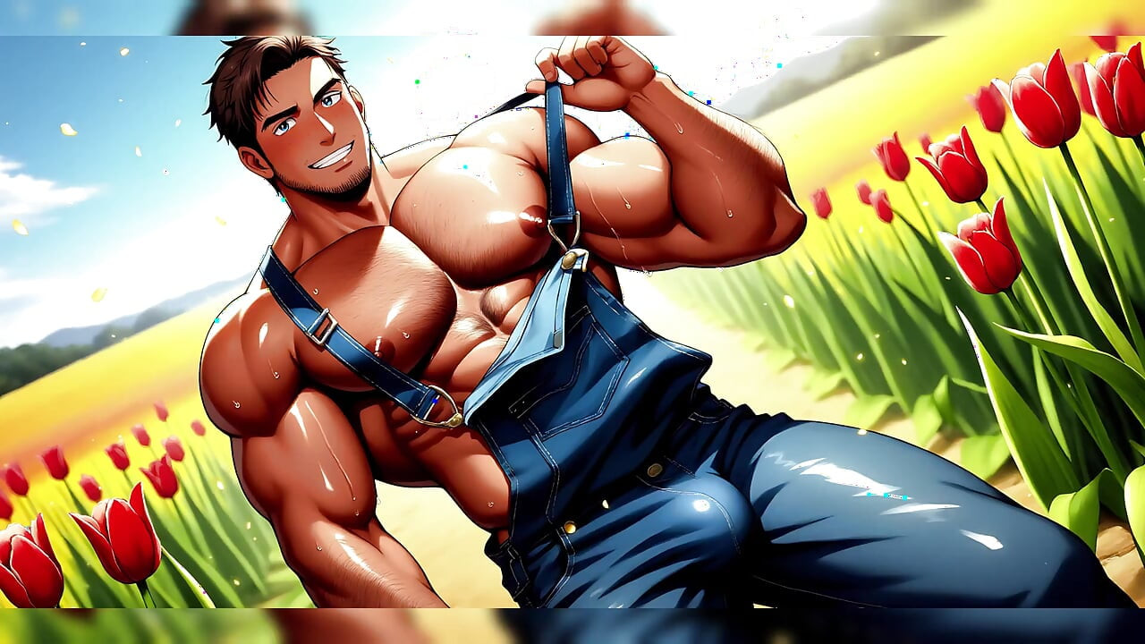 Hot Hunks Teasing Outdoors Made with Ai