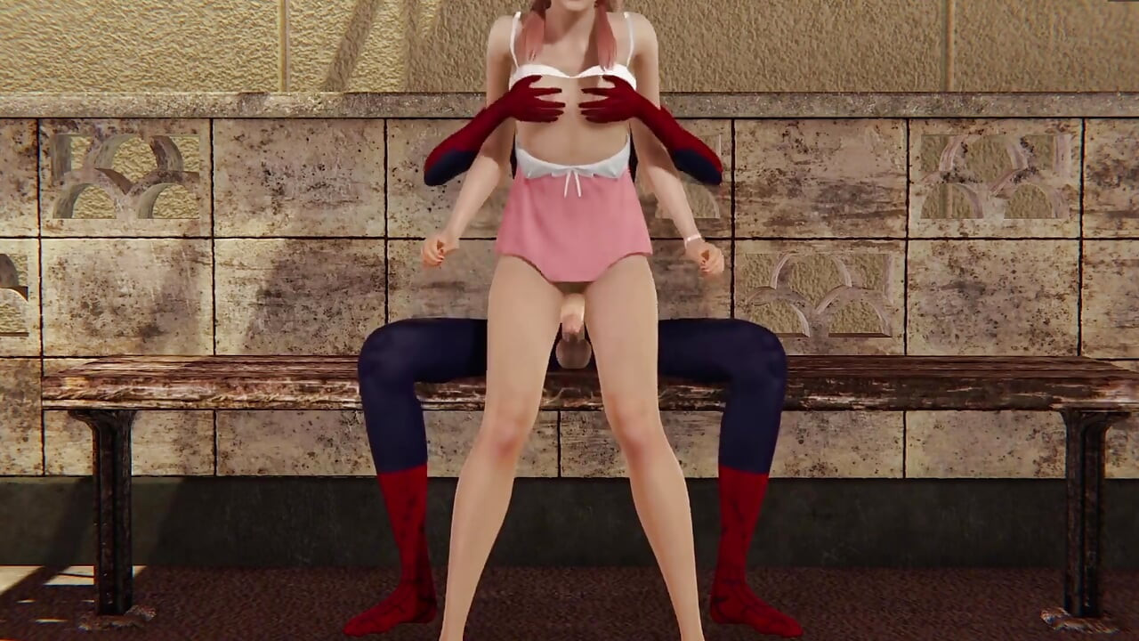 Futa Mary Jane ger Spider-Man en blowjob och blir sedan hårt knullad.