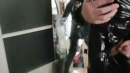 ShinySam1, shiny, catsuit, riding boots...